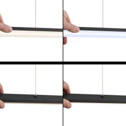 Quitani LED hanglamp Margita, lengte 148 cm, zwart