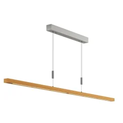 Quitani LED hanglamp Nora, eiken natuur, lengte 158 cm
