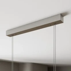 Quitani LED hanglamp Nora, eiken natuur, lengte 158 cm