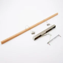 Quitani LED hanglamp Nora, eiken natuur, lengte 158 cm