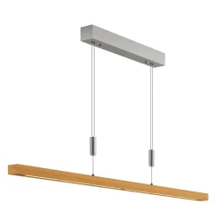 Quitani LED hanglamp Nora, eiken natuur, lengte 118 cm