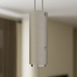 Quitani LED hanglamp Nora, eiken natuur, lengte 118 cm