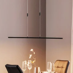 Quitani LED hanglamp Tolu, zwart, lengte 138 cm