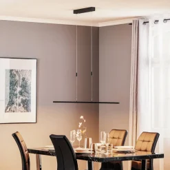 Quitani LED hanglamp Tolu, zwart, lengte 138 cm