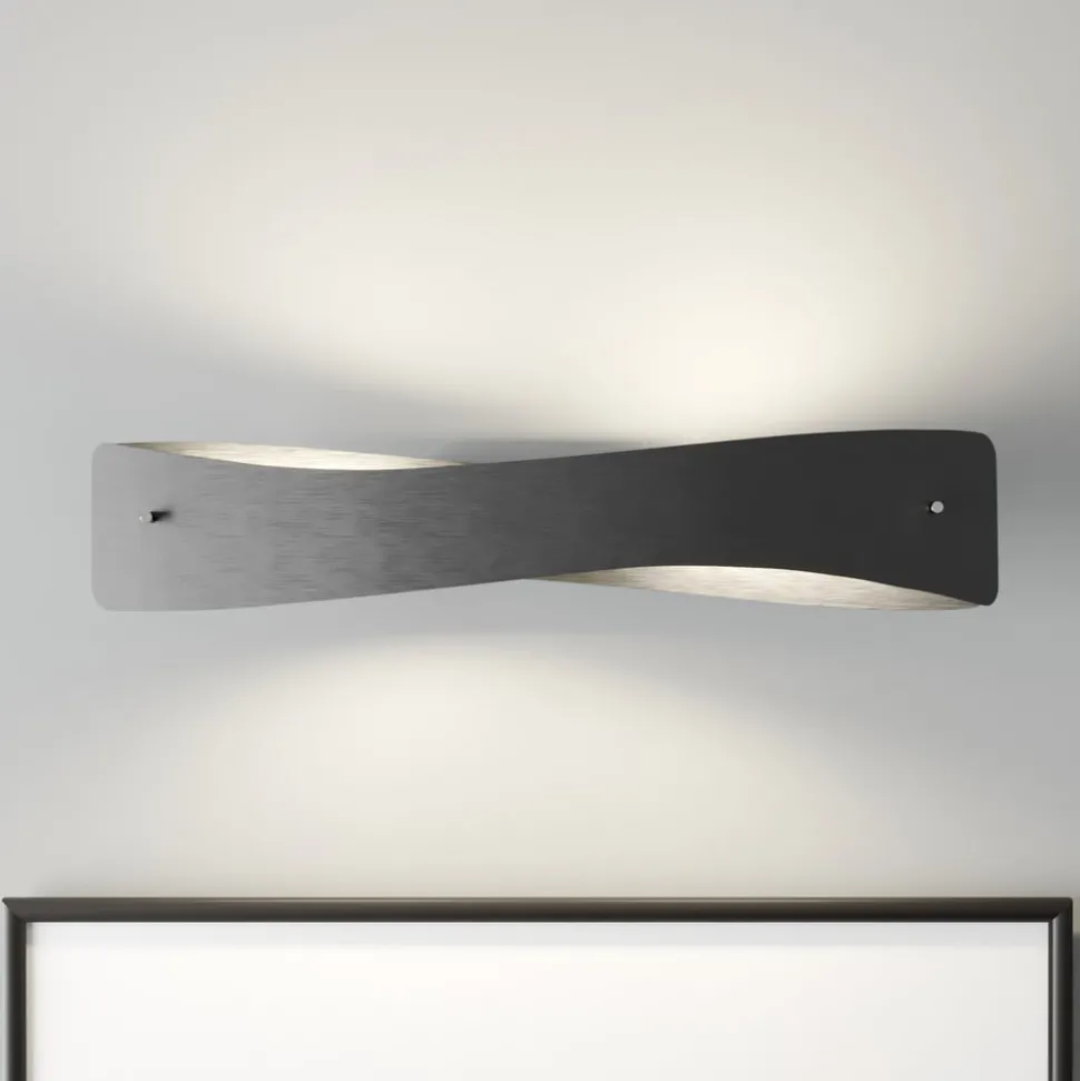 Quitani LED wandlamp Lian, aluminium/zwart