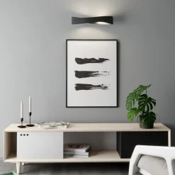 Quitani LED wandlamp Lian, aluminium/zwart