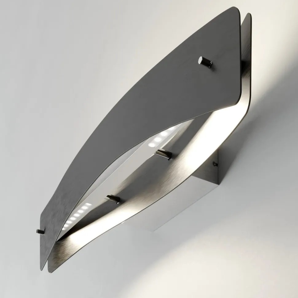 Quitani LED wandlamp Lian, aluminium/zwart