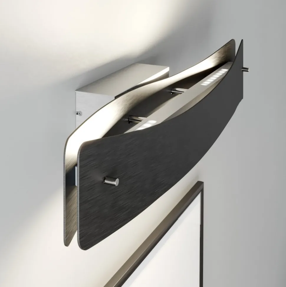 Quitani LED wandlamp Lian, aluminium/zwart