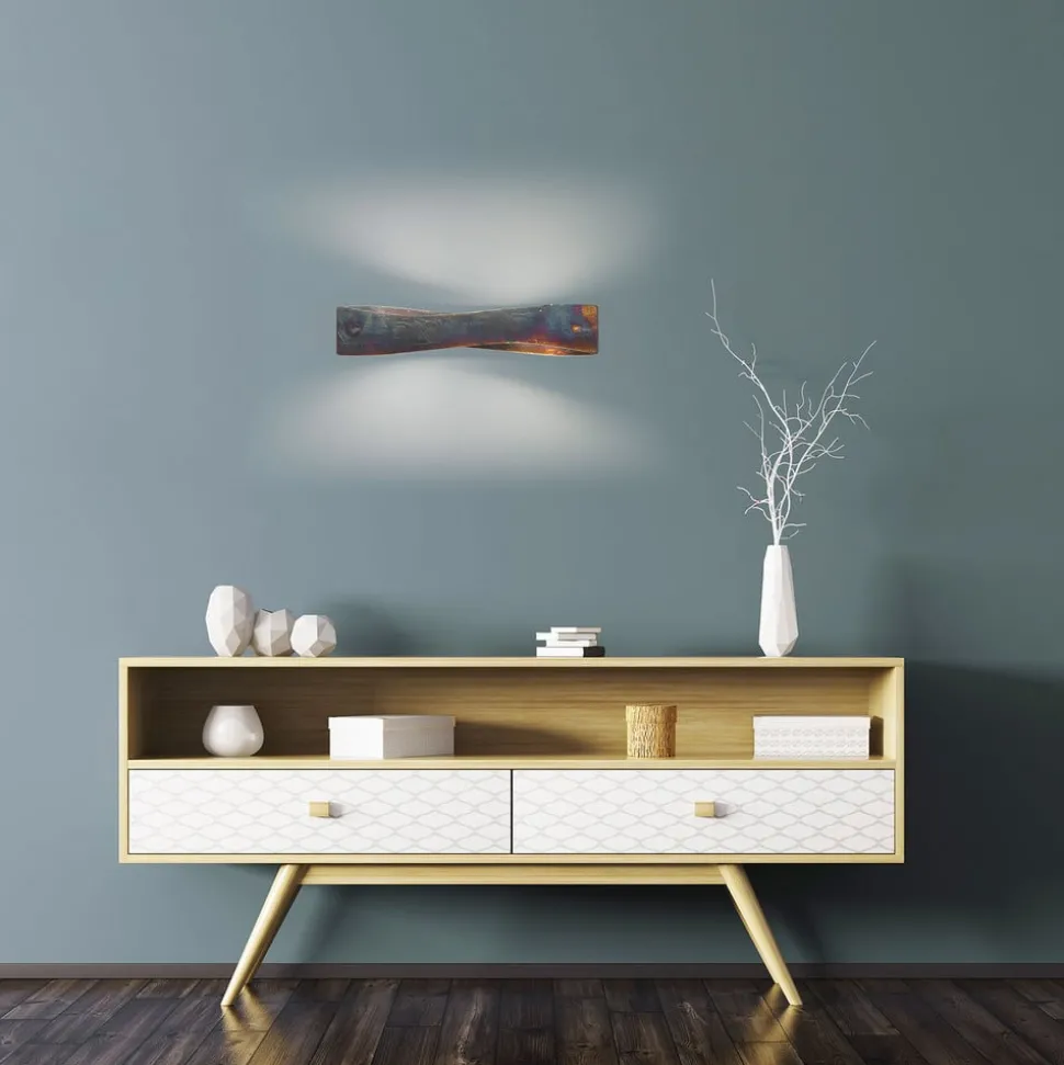 Quitani LED wandlamp Lian, goud geoxideerd