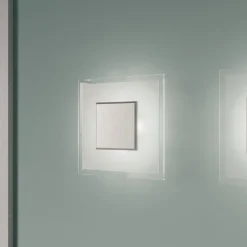 Quitani LED wandlamp Lole, glas, mat aluminium, 25 x 25 cm