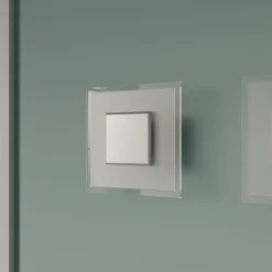 Quitani LED wandlamp Lole, glas, mat aluminium, 25 x 25 cm