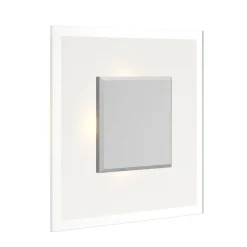 Quitani LED wandlamp Lole, glas, mat aluminium, 25 x 25 cm