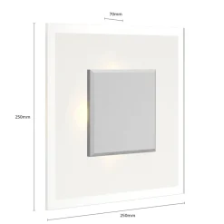 Quitani LED wandlamp Lole, glas, mat aluminium, 25 x 25 cm