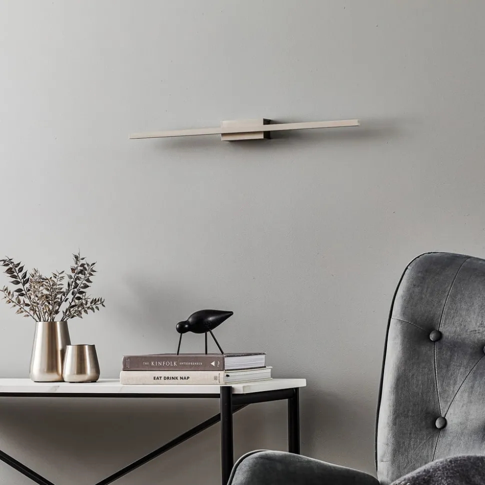 Quitani LED wandlamp Tolu, nikkel, 65 cm