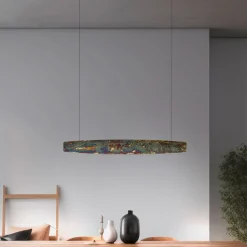 Quitani Persida hanglamp, 98 cm, slagmetaal, goud