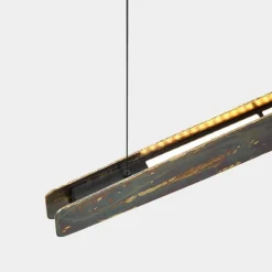 Quitani Persida hanglamp, 98 cm, slagmetaal, goud