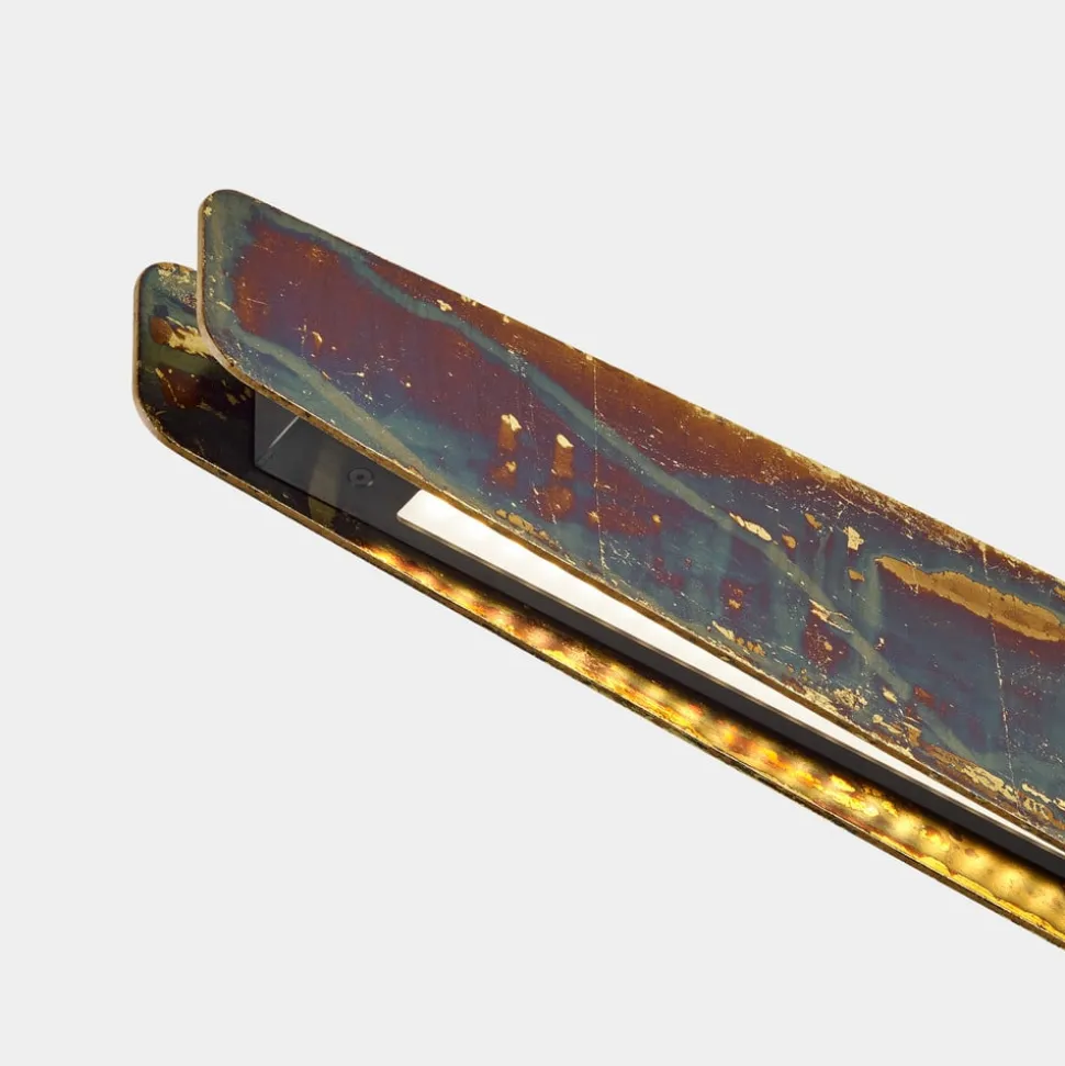 Quitani Persida hanglamp, 98 cm, slagmetaal, goud