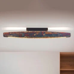 Quitani plafondlamp Persida, slagmetaal, goudkleurig