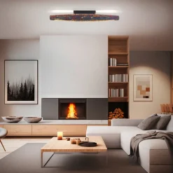 Quitani plafondlamp Persida, slagmetaal, goudkleurig