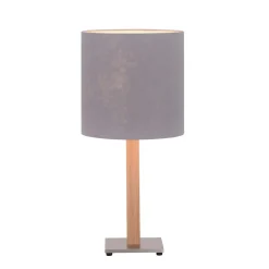 Quitani tafellamp Elif, vilt, hoekig, natuurlijk eiken