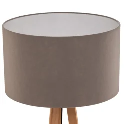 Quitani vloerlamp Arim, beuken, grijs vilt, driepoot