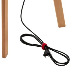 Quitani vloerlamp Arim, beuken, grijs vilt, driepoot