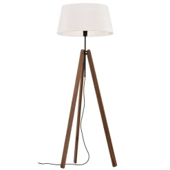 Quitani vloerlamp Reba, driepoot, chintz wit