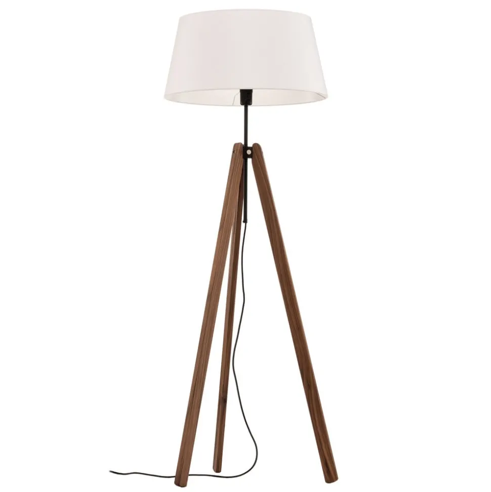 Quitani vloerlamp Reba, driepoot, chintz wit