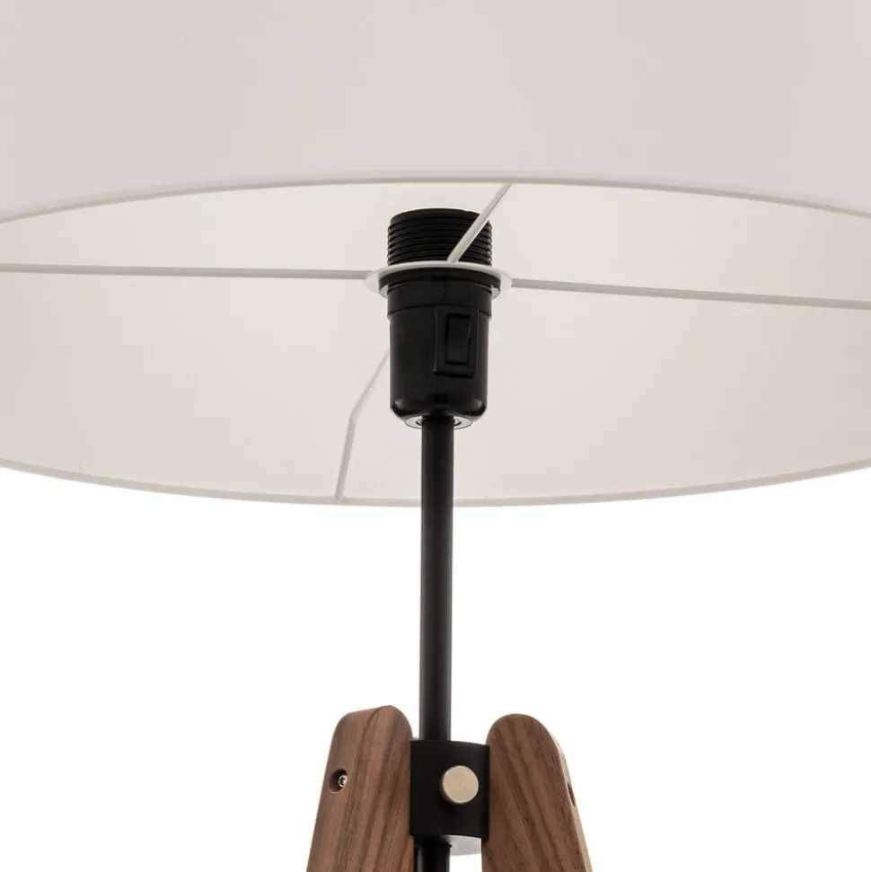 Quitani vloerlamp Reba, driepoot, chintz wit