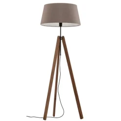 Quitani vloerlamp Reba, driepoot, grijs vilt