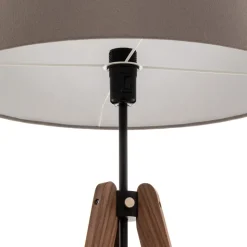 Quitani vloerlamp Reba, driepoot, grijs vilt