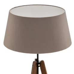 Quitani vloerlamp Reba, driepoot, grijs vilt