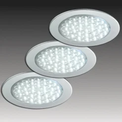 R 68 LED inbouwspot in RVS optiek, 3/set
