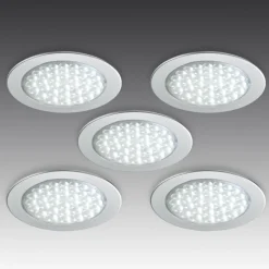 R 68 LED inbouwspot in RVS optiek, 5/set