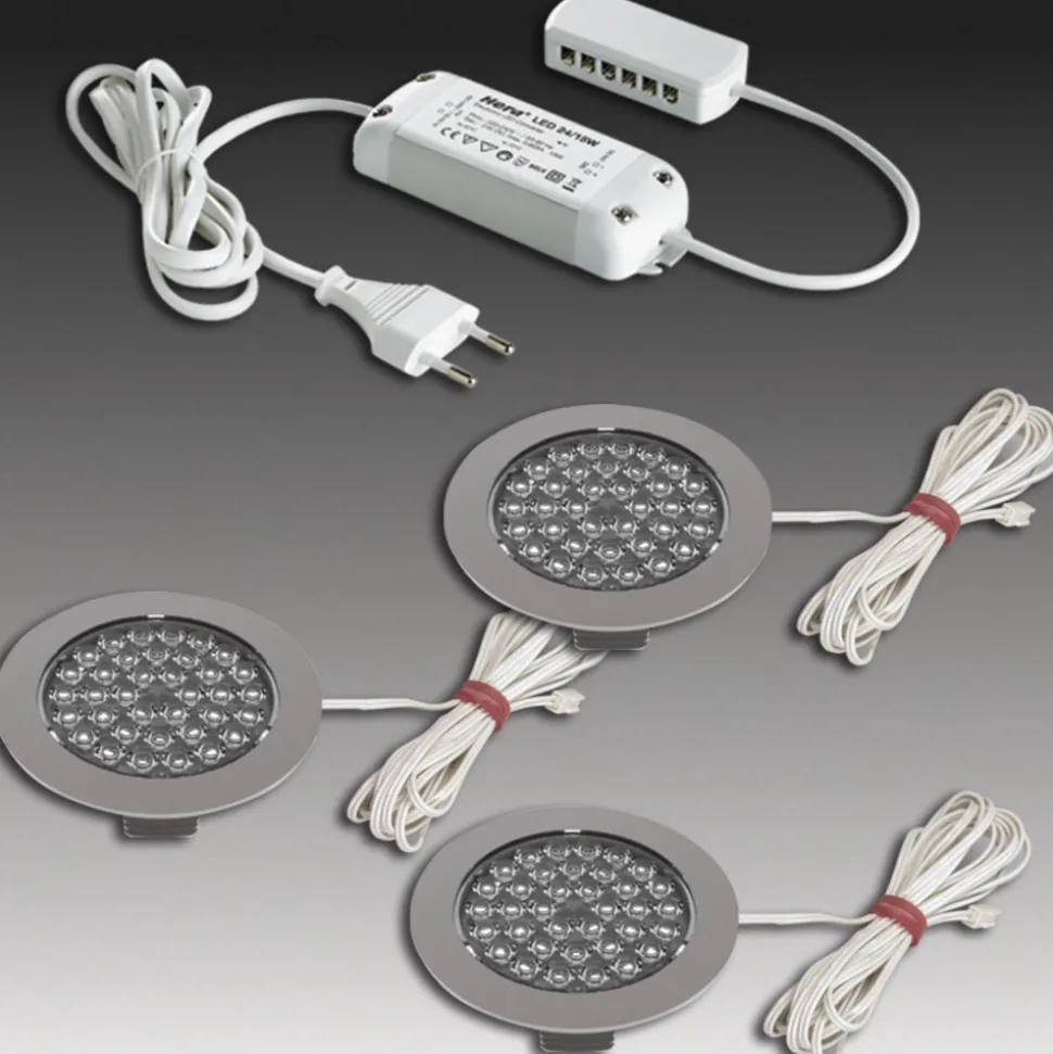 R 68 LED inbouwspot in RVS optiek, 5/set