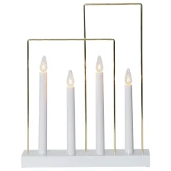 Raam kandelaar Glossy, frame, 4-lamps, wit