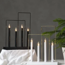 Raam kandelaar Glossy, frame, 4-lamps, wit