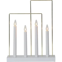 Raam kandelaar Glossy, frame, 4-lamps, wit