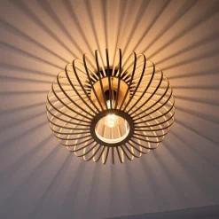 Racoon plafondlamp gemaakt van hout, dunne stutten, Ø 40cm