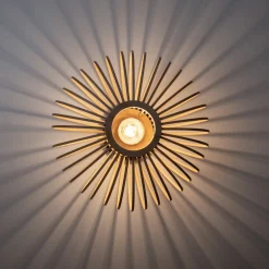 Racoon plafondlamp gemaakt van hout, dunne stutten, Ø 40cm