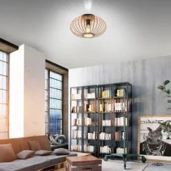 Racoon plafondlamp gemaakt van hout, dunne stutten, Ø 40cm