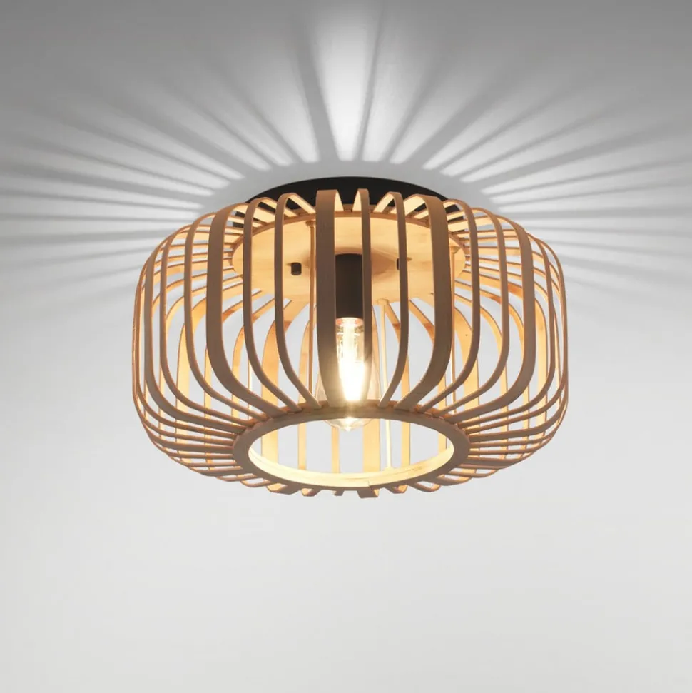 Racoon plafondlamp van hout, dikke stutten, Ø 42cm