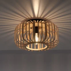 Racoon plafondlamp van hout, dikke stutten, Ø 42cm