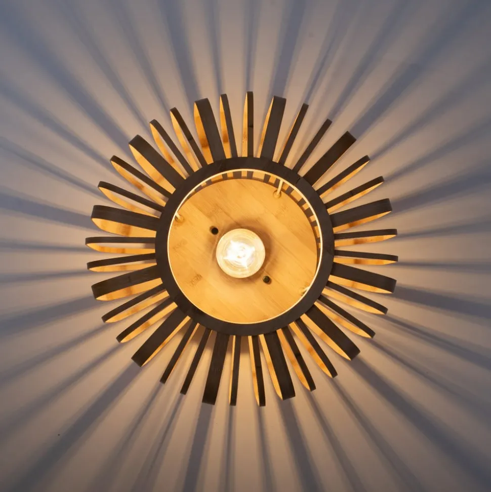 Racoon plafondlamp van hout, dikke stutten, Ø 42cm