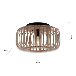 Racoon plafondlamp van hout, dikke stutten, Ø 42cm