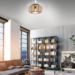 Racoon plafondlamp van hout, dikke stutten, Ø 42cm