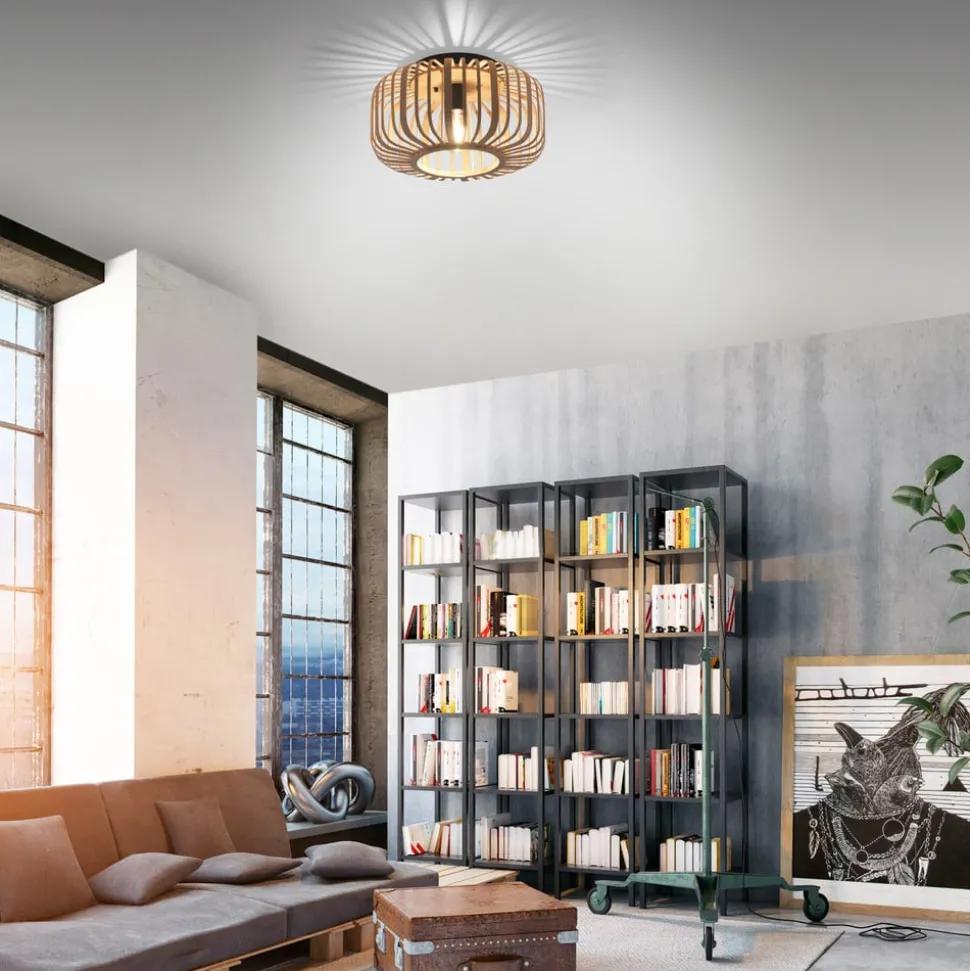 Racoon plafondlamp van hout, dikke stutten, Ø 42cm