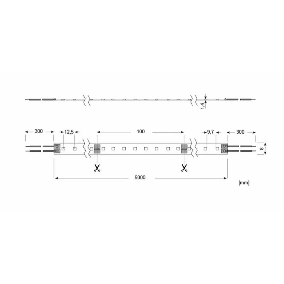 Radium Essence 1000 LED strip, 5 m, 40W, 2.700K