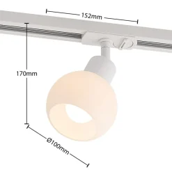 Railspot Lindby, E14, wit, Ø 10 cm, 1-fase
