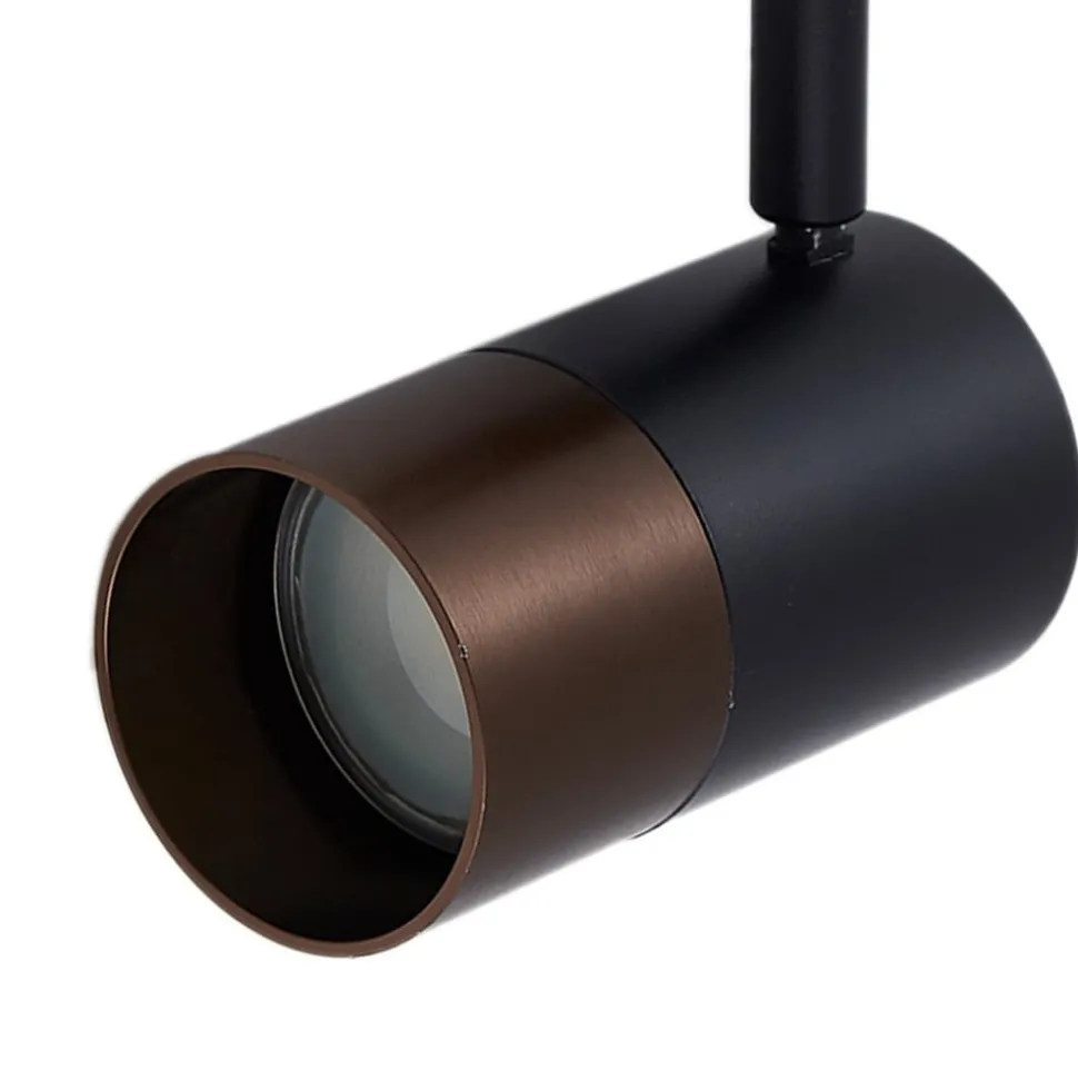 Railspot Lindby, GU10, Ø 6 cm, zwart/bruin